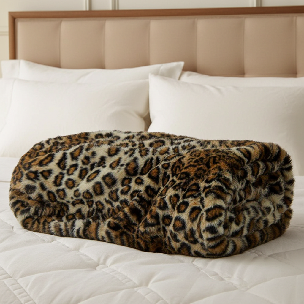 Wild Leo Faux Fur Luxury Throw Blanket - Home & Garden - Home Textile - Bedding