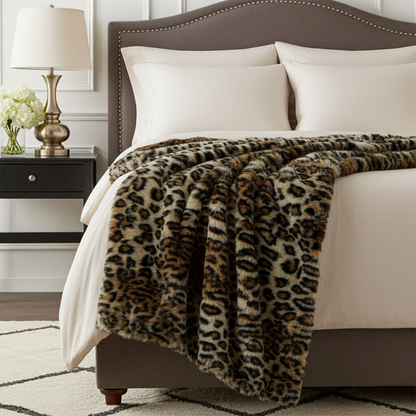 Wild Leo Faux Fur Luxury Throw Blanket - Home & Garden - Home Textile - Bedding