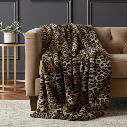 Wild Leo Faux Fur Luxury Throw Blanket - Home & Garden - Home Textile - Bedding