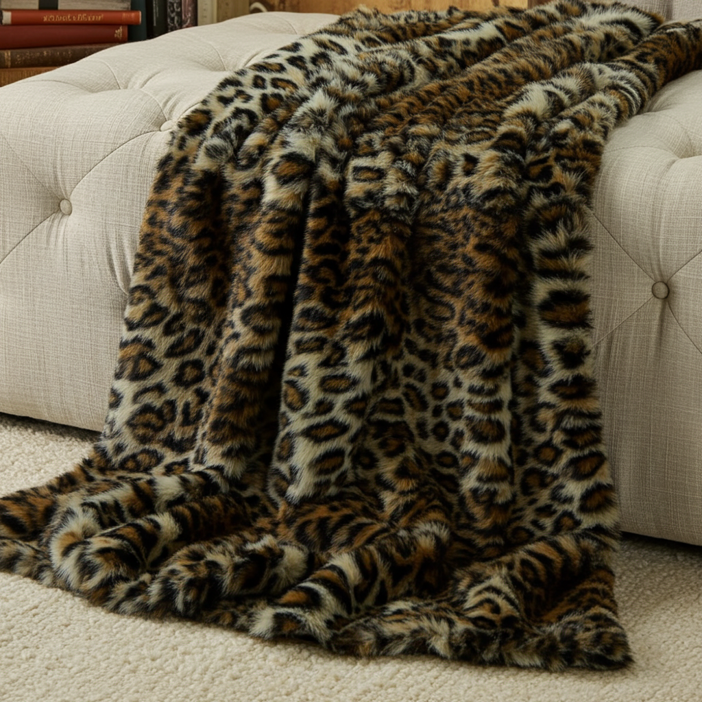 Wild Leo Faux Fur Luxury Throw Blanket - Home & Garden - Home Textile - Bedding