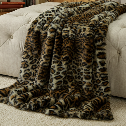 Wild Leo Faux Fur Luxury Throw Blanket - Home & Garden - Home Textile - Bedding