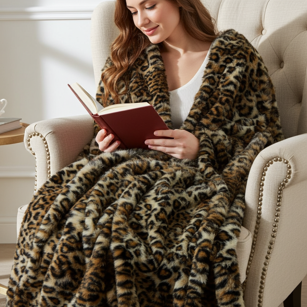 Wild Leo Faux Fur Luxury Throw Blanket - Home & Garden - Home Textile - Bedding
