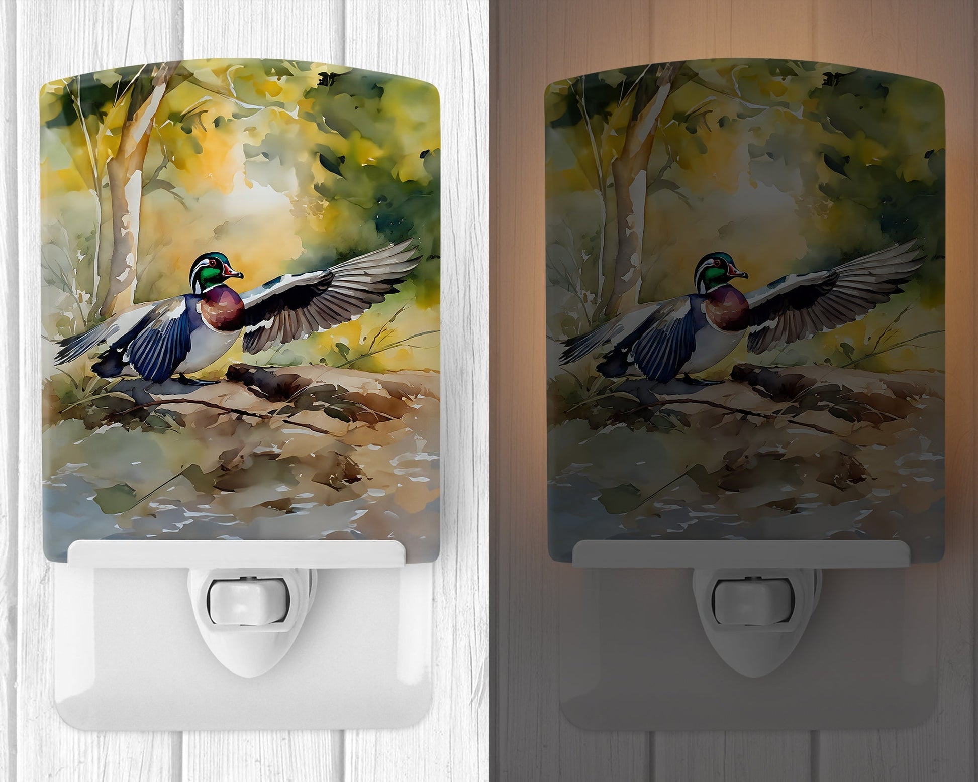 Wood Duck Ceramic Night Light - One Color / One Size - Home & Garden - Home Improvement - Lights & Lighting - Night