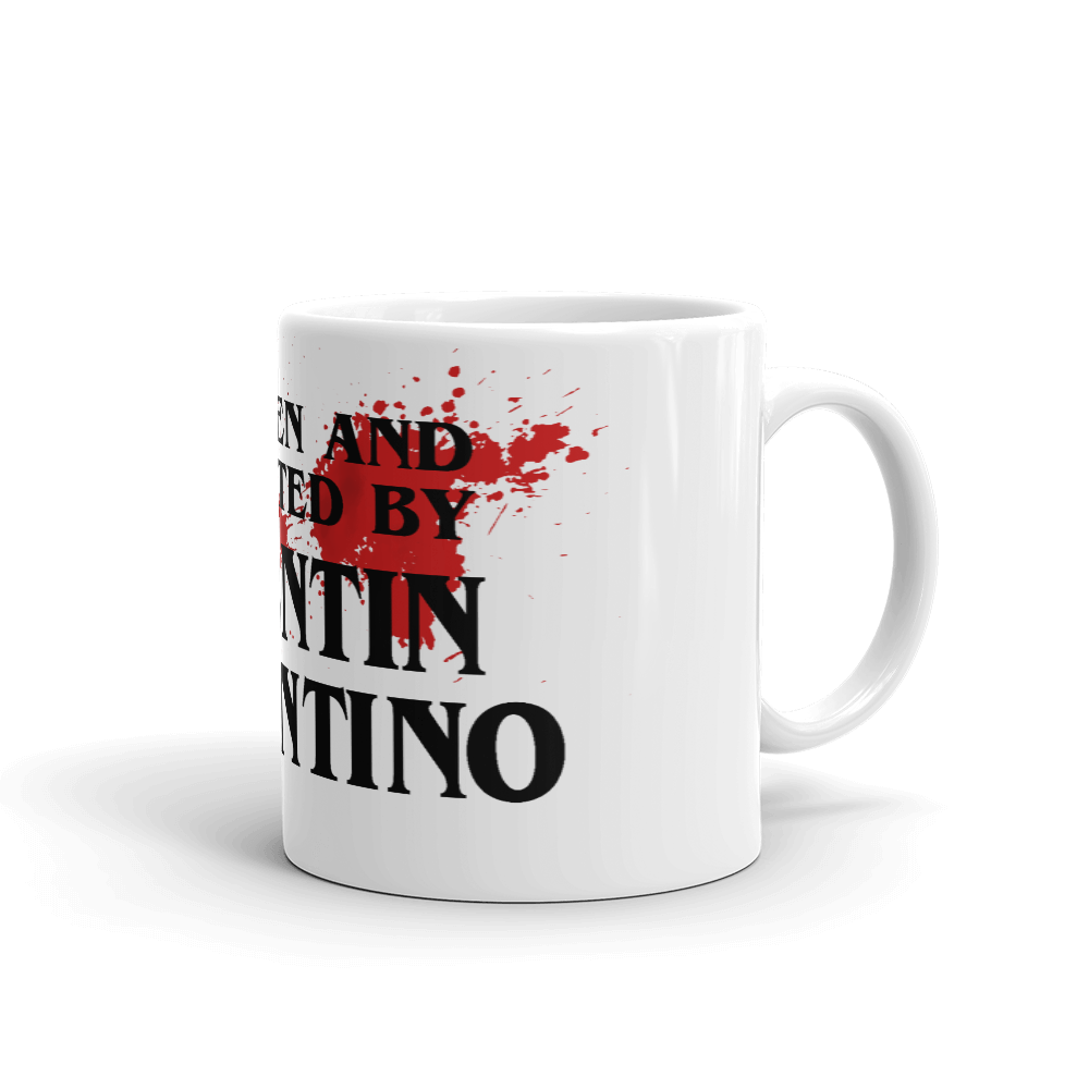 Written and Directed by Quentin Tarantino (Bloodstained) Mug - 11oz (325mL) - Home & Garden - Kitchen Dining & Bar