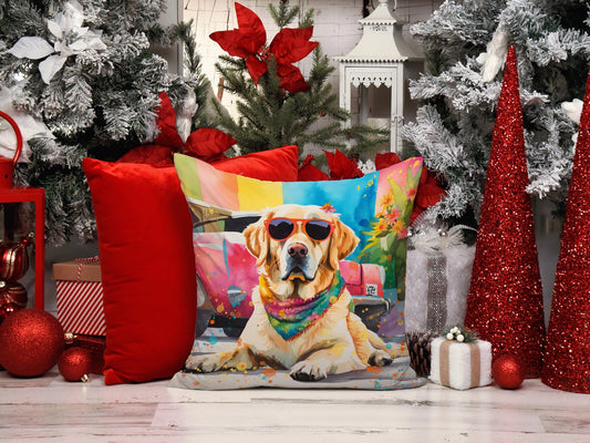 Yellow Labrador Hippie Dawg Throw Pillow - One Color / One Size - Home & Garden - Home Textile - Pillows