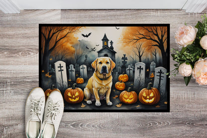 Yellow Labrador Retriever Spooky Halloween Doormat - One Color / One Size - Home & Garden - Home Textile - Carpets &