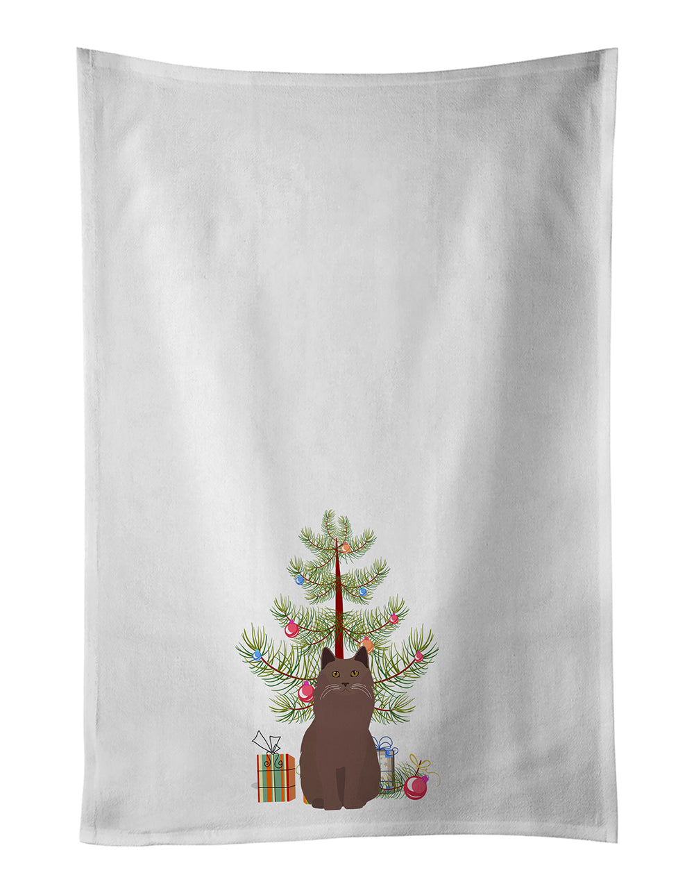 York Chocolate Cat Christmas Kitchen Towel Set of 2 - One Color / One Size - Home & Garden - Home Textile - Towels