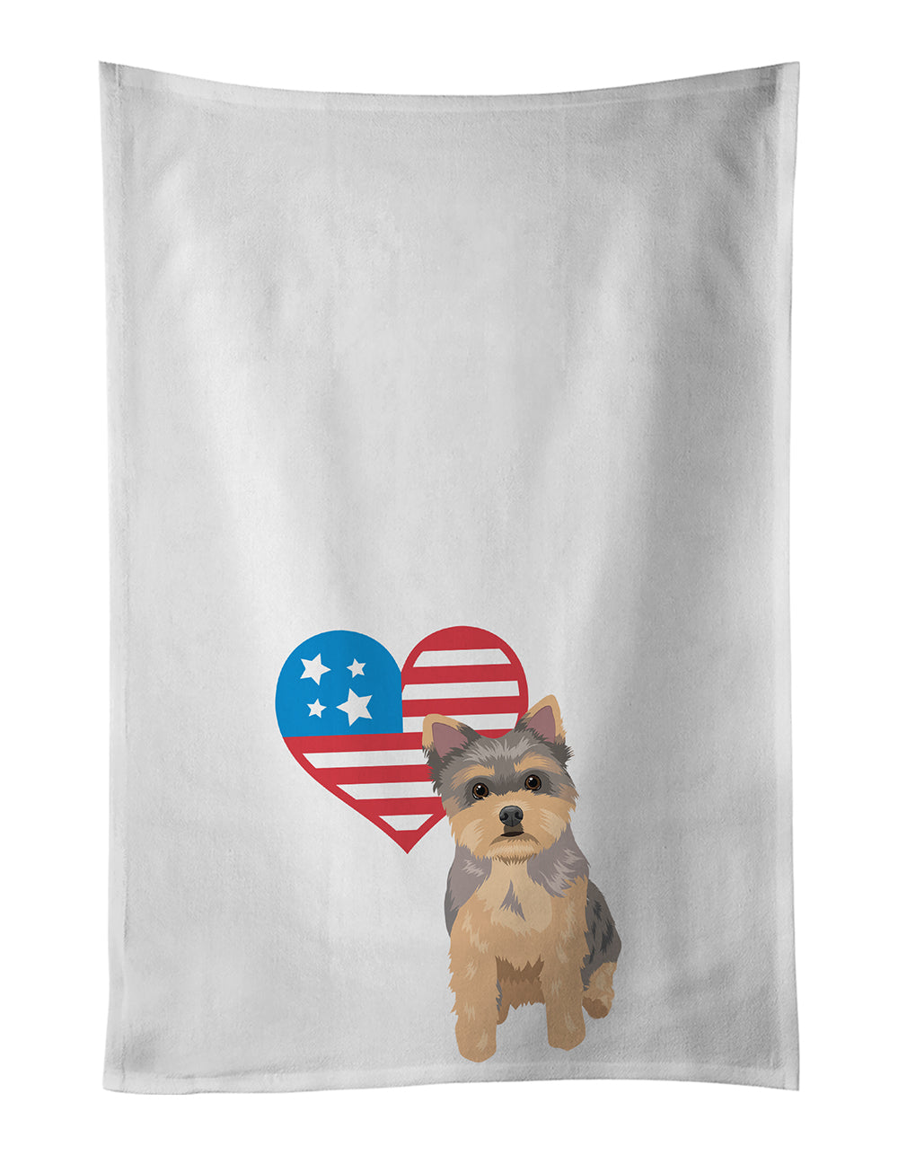 Yorkie Chocolate Puppy Patriotic Kitchen Towel Set of 2 - One Color / One Size - Home & Garden - Home Textile - Towels