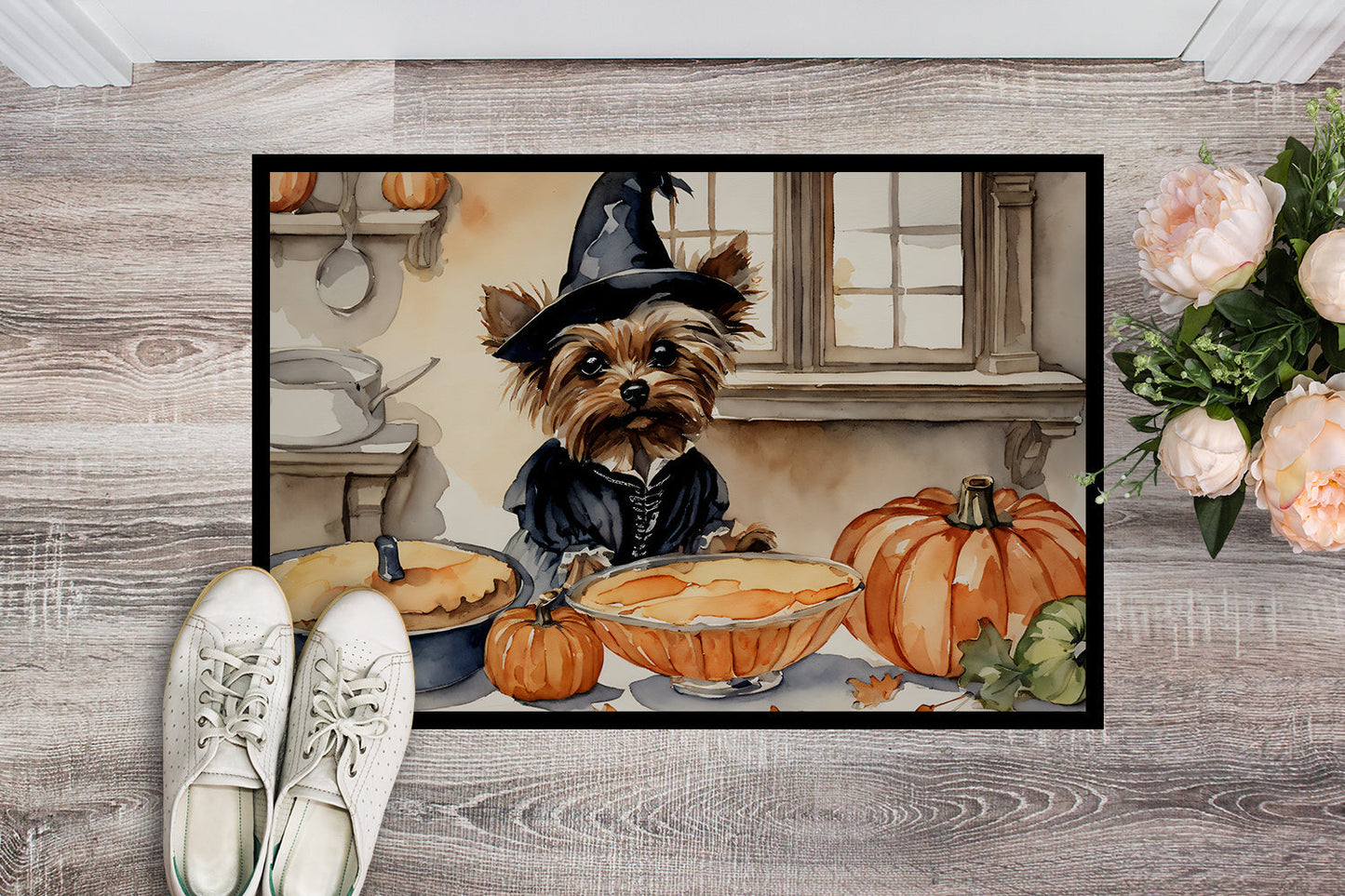Yorkie Fall Kitchen Pumpkins Doormat - One Color / One Size - Home & Garden - Home Textile - Carpets & Rugs