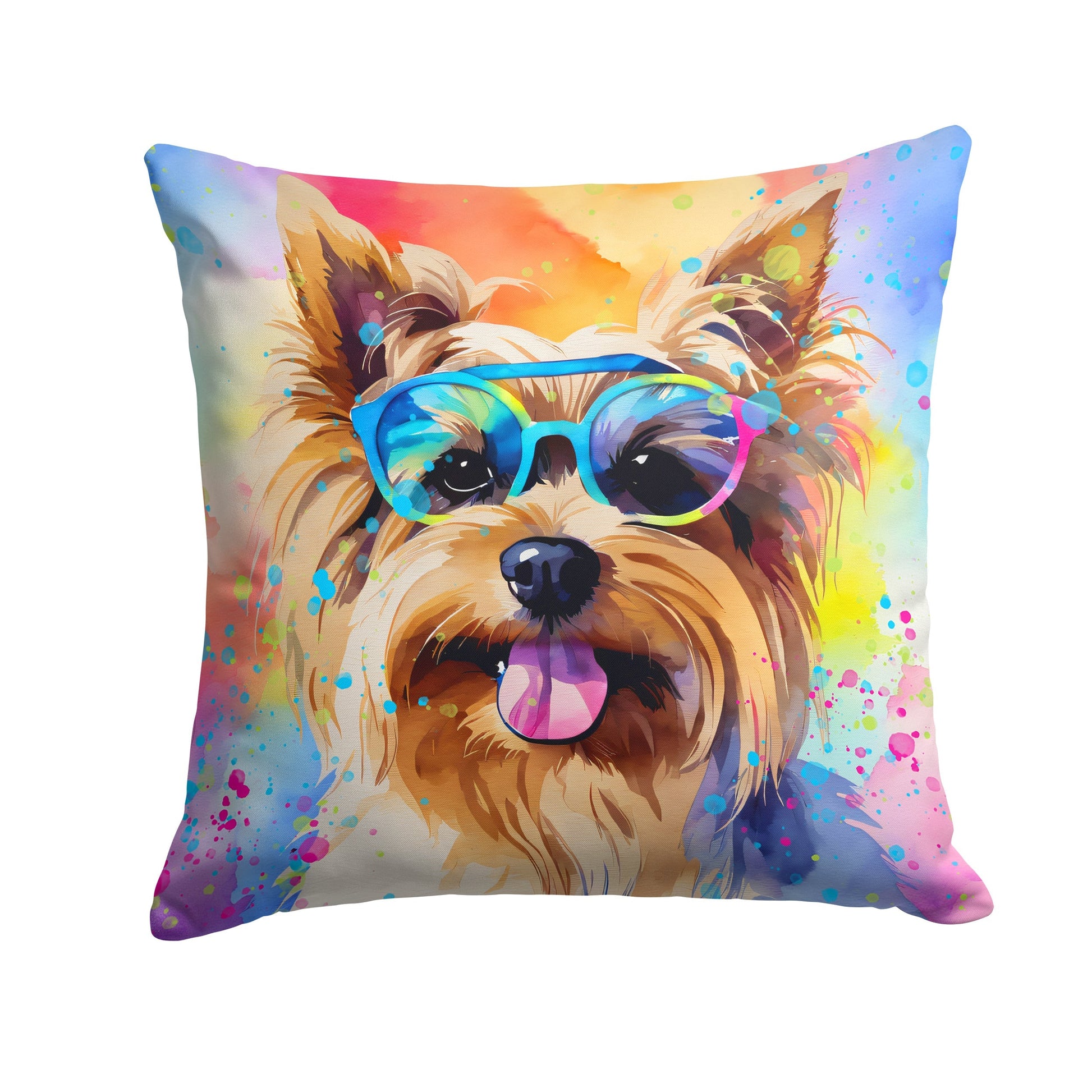 Yorkshire Terrier Hippie Dawg Throw Pillow - One Color / One Size - Home & Garden - Home Textile - Pillows