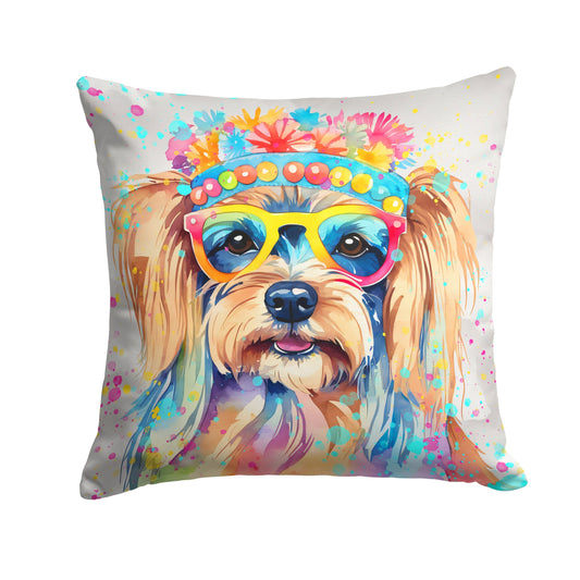 Yorkshire Terrier Hippie Dawg Throw Pillow - One Color / One Size - Home & Garden - Home Textile - Pillows