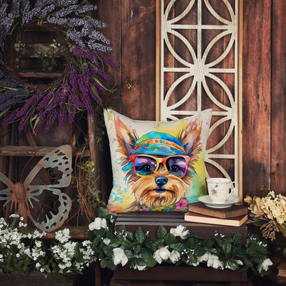 Yorkshire Terrier Hippie Dawg Throw Pillow - One Color / One Size - Home & Garden - Home Textile - Pillows