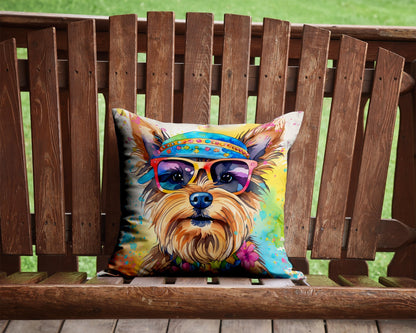 Yorkshire Terrier Hippie Dawg Throw Pillow - One Color / One Size - Home & Garden - Home Textile - Pillows