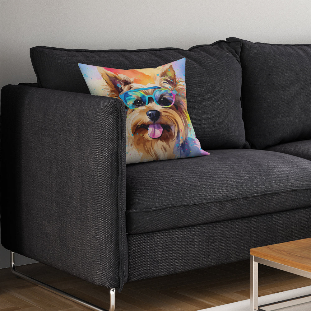 Yorkshire Terrier Hippie Dawg Throw Pillow - One Color / One Size - Home & Garden - Home Textile - Pillows