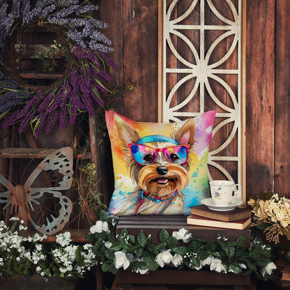Yorkshire Terrier Hippie Dawg Throw Pillow - One Color / One Size - Home & Garden - Home Textile - Pillows
