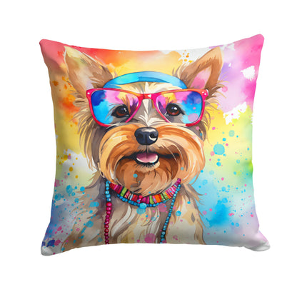 Yorkshire Terrier Hippie Dawg Throw Pillow - One Color / One Size - Home & Garden - Home Textile - Pillows