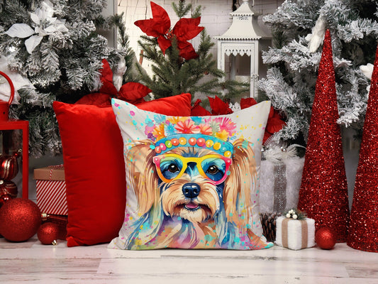 Yorkshire Terrier Hippie Dawg Throw Pillow - One Color / One Size - Home & Garden - Home Textile - Pillows