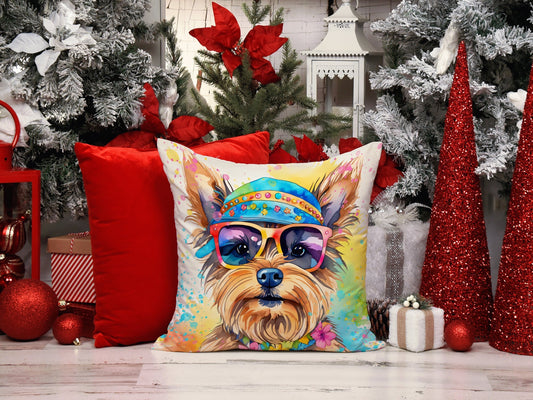 Yorkshire Terrier Hippie Dawg Throw Pillow - One Color / One Size - Home & Garden - Home Textile - Pillows