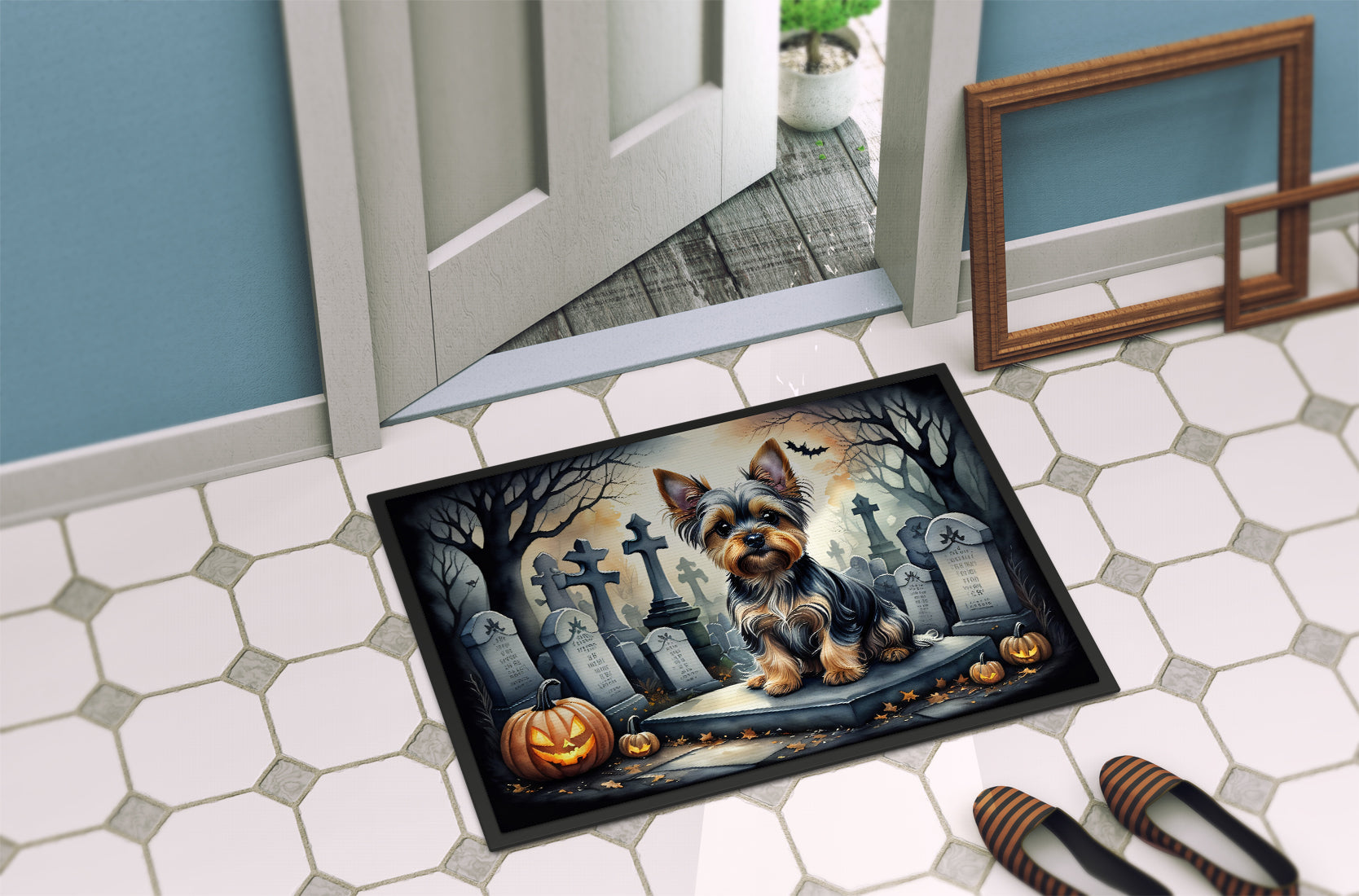 Yorkshire Terrier Spooky Halloween Doormat - One Color / One Size - Home & Garden - Home Textile - Carpets & Rugs