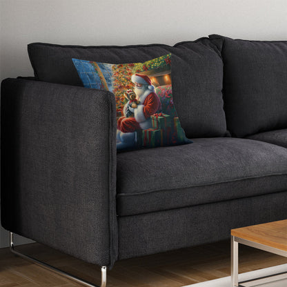 Yorkshire Terrier Yorkie and Santa Claus Throw Pillow - One Color / One Size - Home & Garden - Home Textile - Pillows