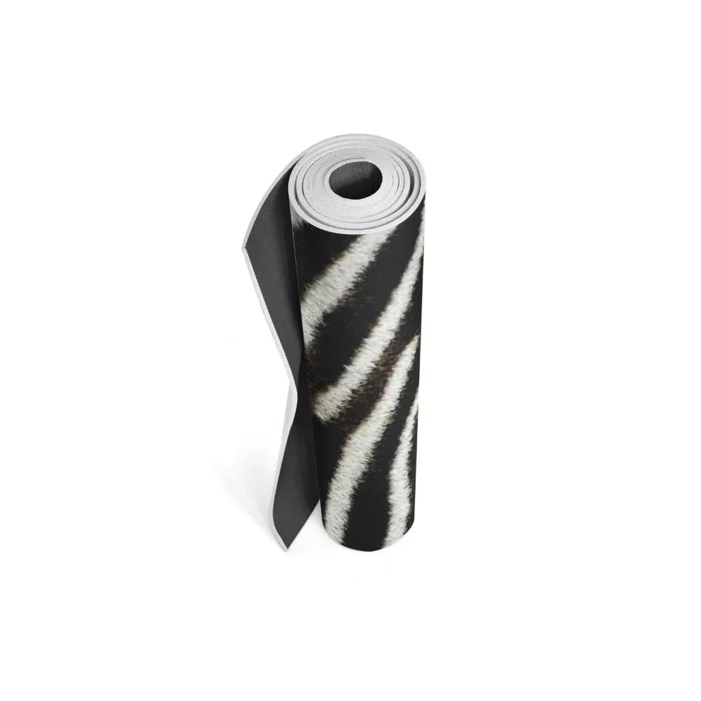 Zebra Stripe Eco-Friendly Yoga Mat – 6mm Cushioned Non-Slip - One Color / One Size - Sports & Entertainment - Fitness &