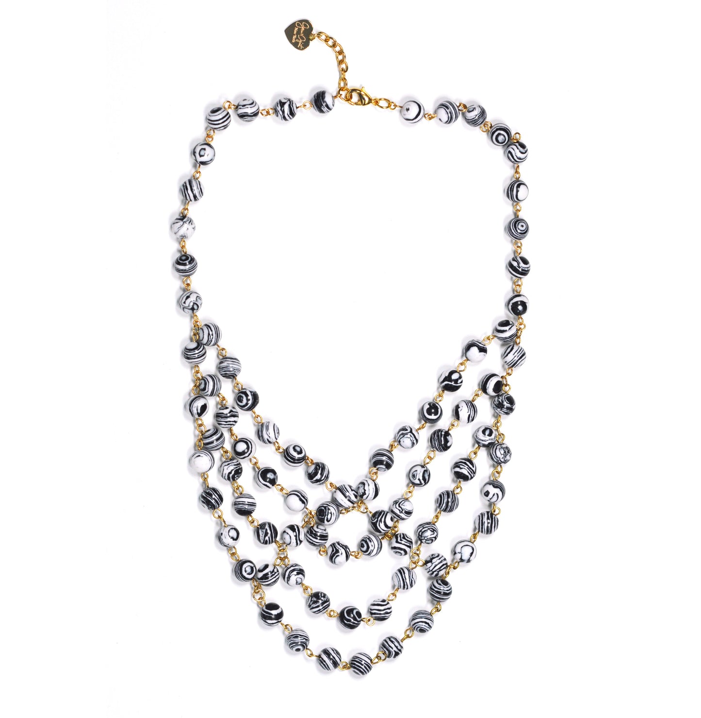 Zebra Stripe Turquoise Statement Necklace - One Color / One Size - Jewelry & Accessories - Necklaces & Pendants
