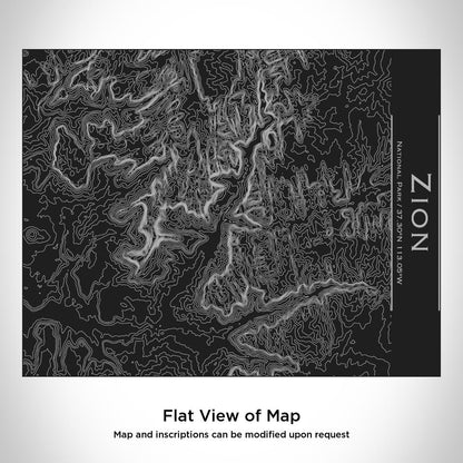 Zion National Park - Utah Map Bottle with Bamboo Top in Matte Black - Drinkware
