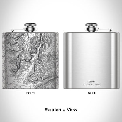 Zion National Park - Utah Map Hip Flask - Drinkware