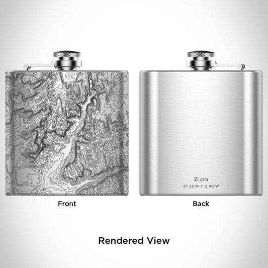 Zion National Park - Utah Map Hip Flask - Drinkware