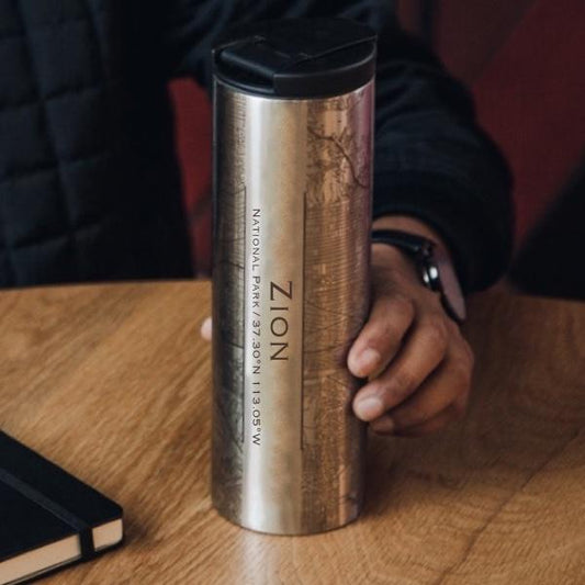 Zion National Park - Utah Map Tumbler - Drinkware