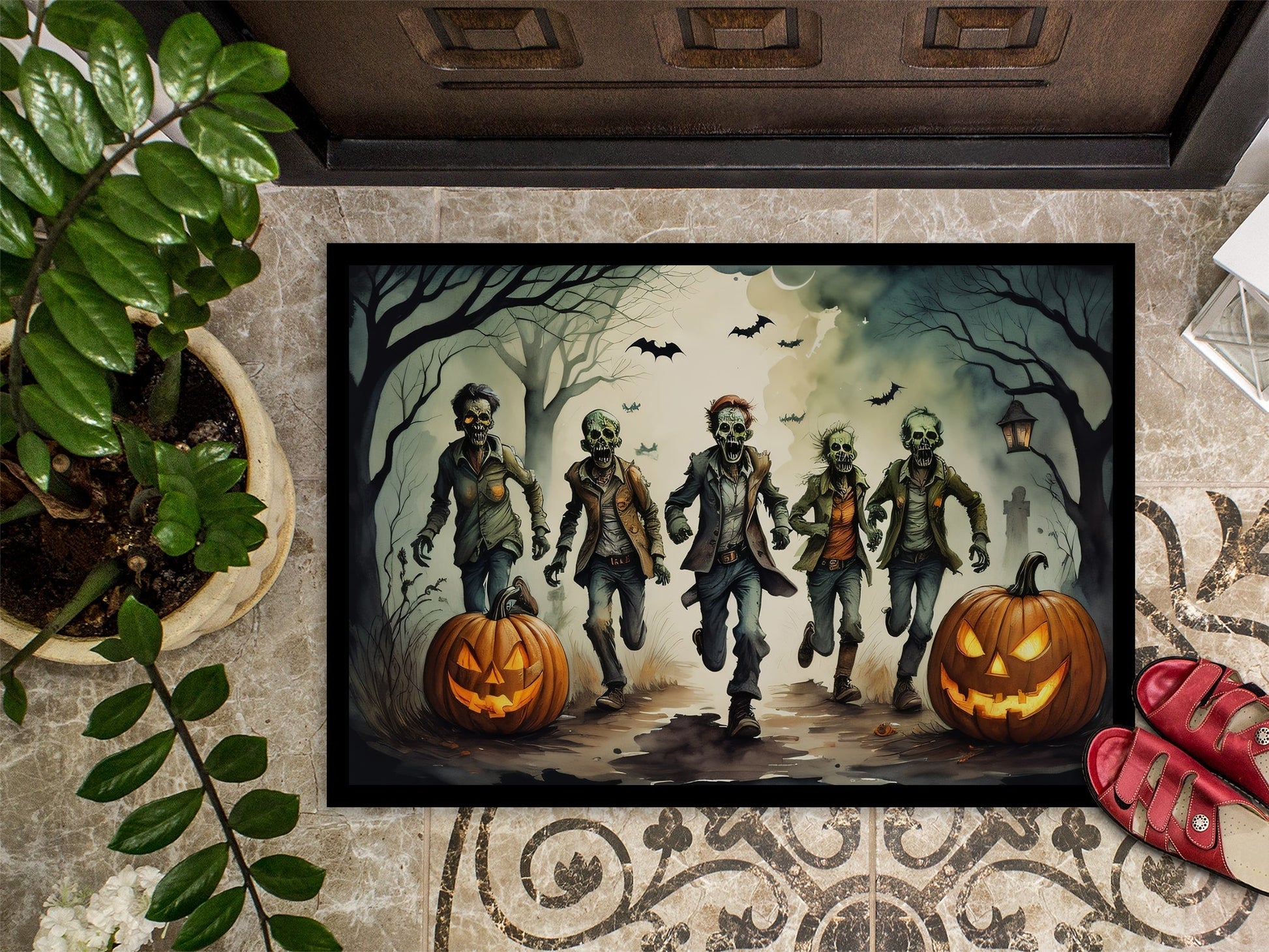 Zombies Spooky Halloween Doormat - One Color / One Size - Home & Garden - Home Textile - Carpets & Rugs