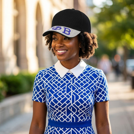 ZPB Black Canvas Greek Brim Baseball Cap