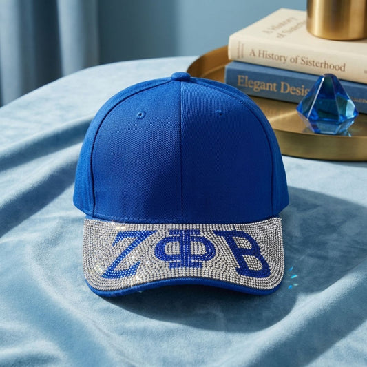 ZPB Blue Canvas Greek Brim Baseball Cap
